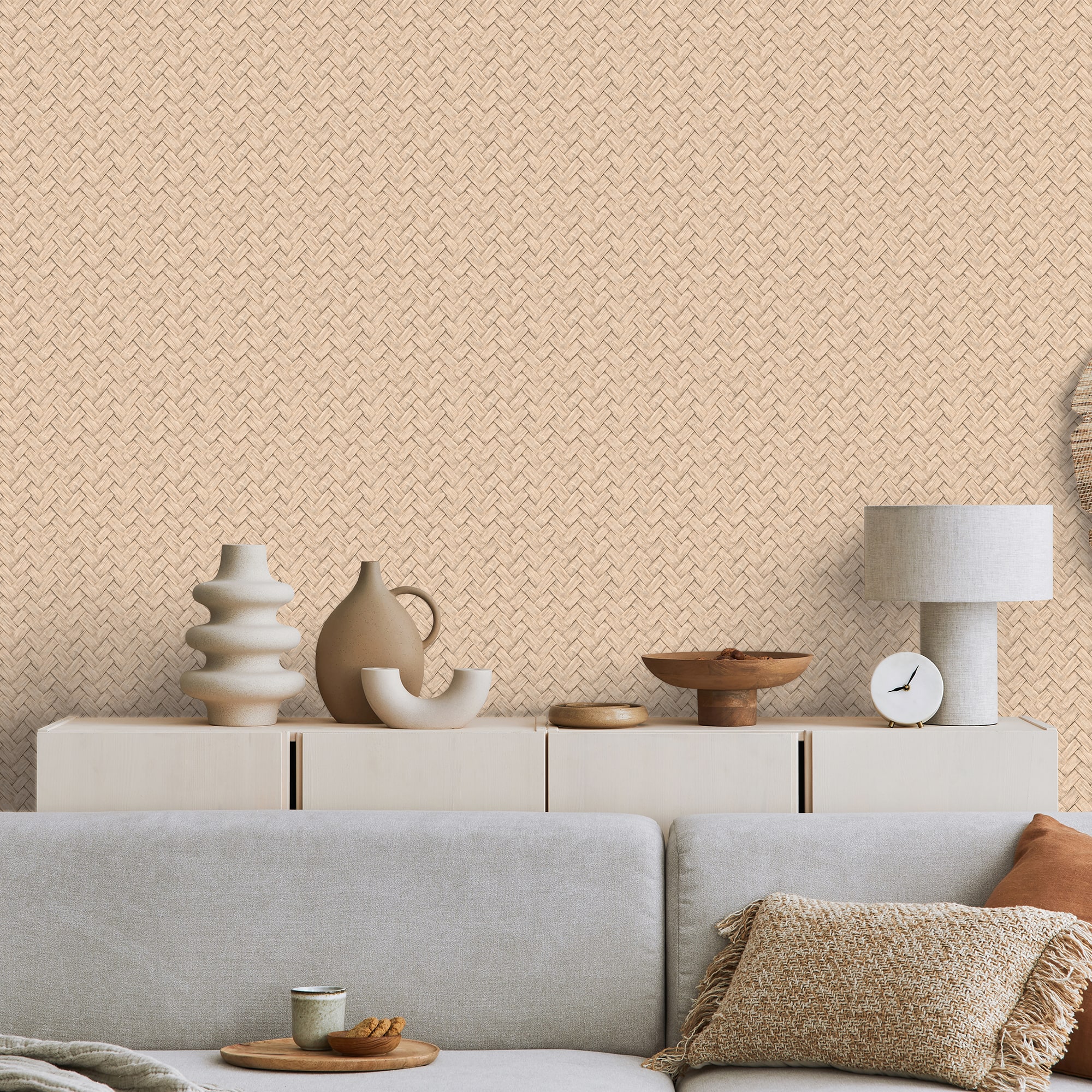 Designs Direct Faux Natural Weave Wallpaper